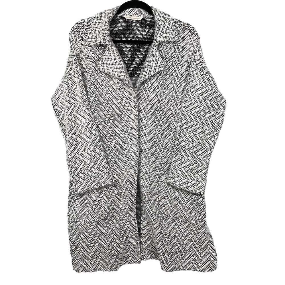 Soft Surroundings Knit Jacket Womens Petite Large Geometric Minimalist Neutral‎